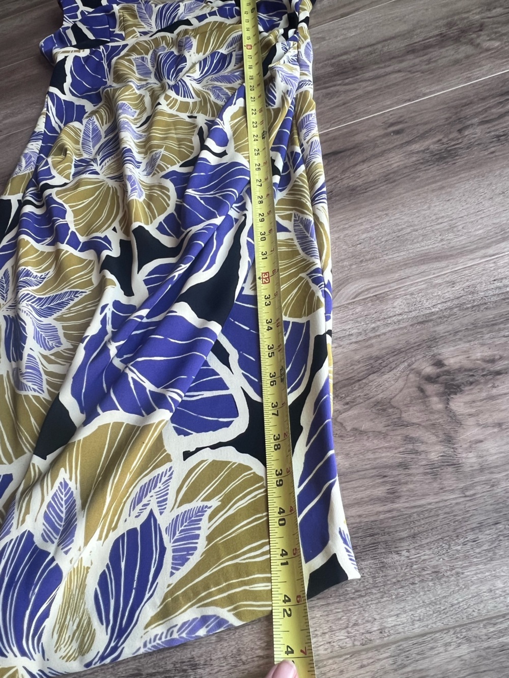 London Times Floral V-Neck Midi Dress in Blue, Olive & Black - Picture 9 of 9